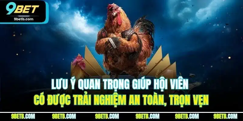 Đá Gà Thái Lan - Trải Nghiệm Cược Đầy Kịch Tính Tại 9BET 5 Lưu ý quan trọng giúp hội viên có được trải nghiệm an toàn, trọn vẹn